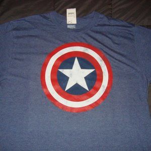 New Marvel Captain America Shield Logo Men's T-Shirt Size L NWT S/S Avengers